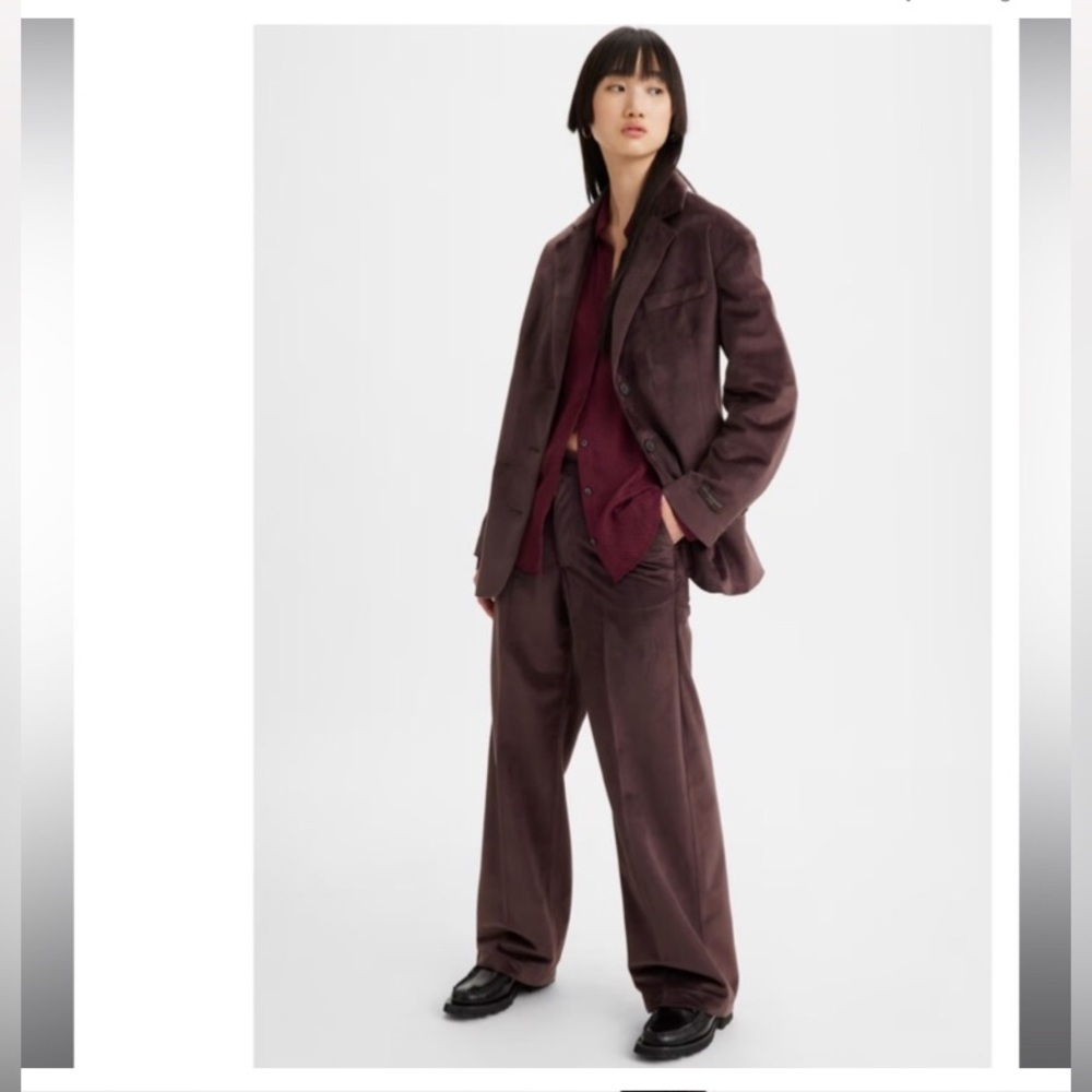2 piece levi’s brown / plum velvet suit sz MEDIUM / 28